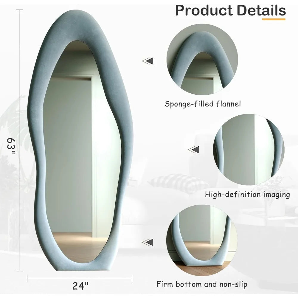 Wavy Full Body Mirror for Bedroom, Living Room & Cloakroom