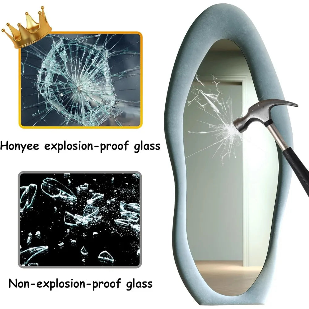 Wavy Full Body Mirror for Bedroom, Living Room & Cloakroom