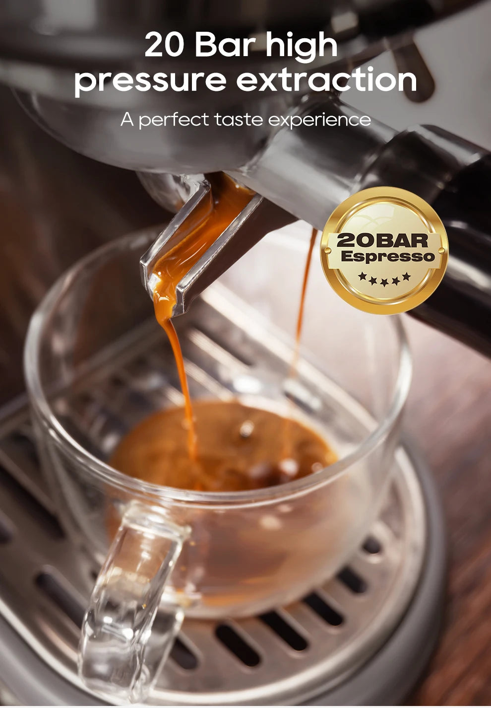 HiBREW 20Bar Semi-Automatic Espresso Machine