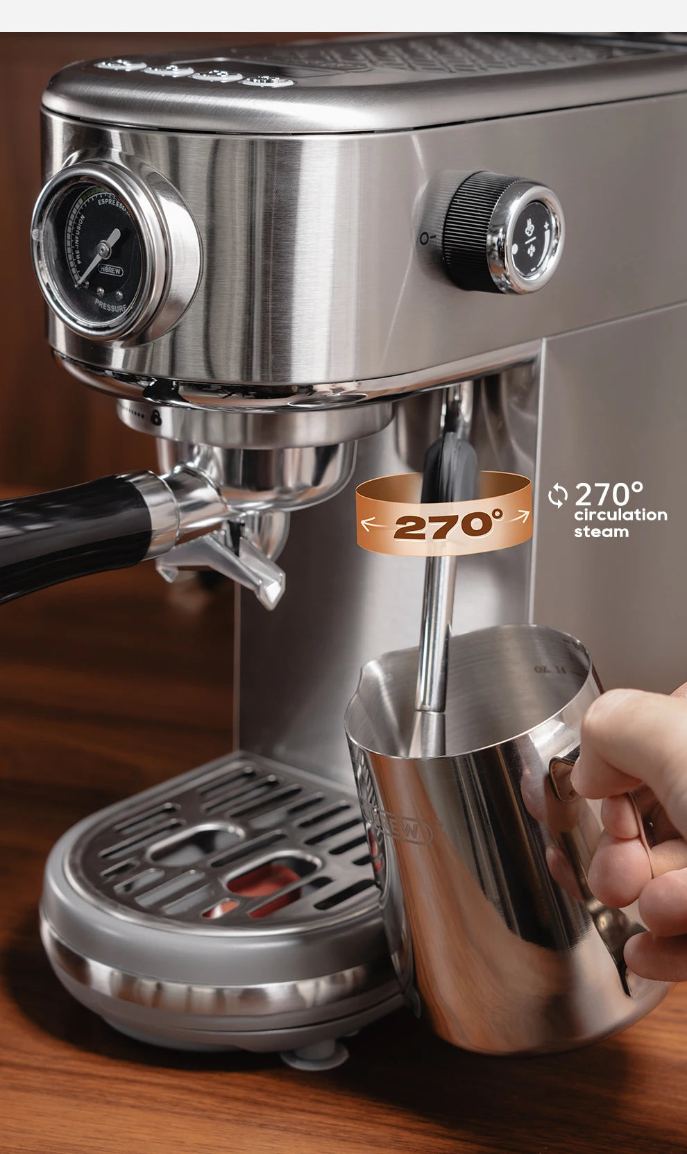 HiBREW 20Bar Semi-Automatic Espresso Machine