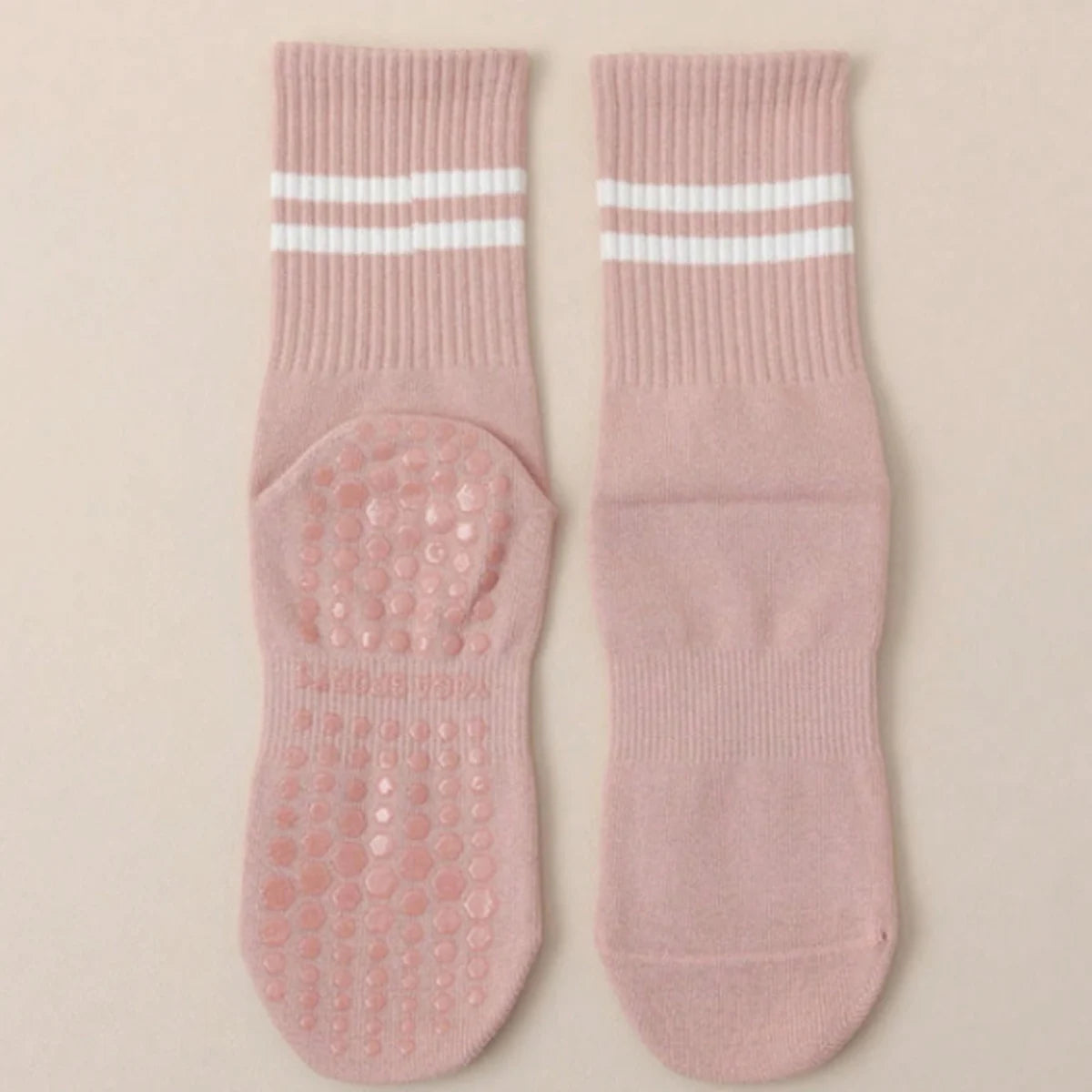 4 pairs of yoga socks, pure cotton anti slip silicone indoor fitness & pilates