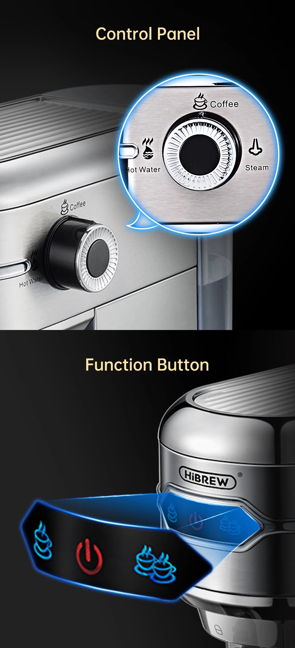 HiBREW H11 20 Bar Semi-Automatic Espresso Machine