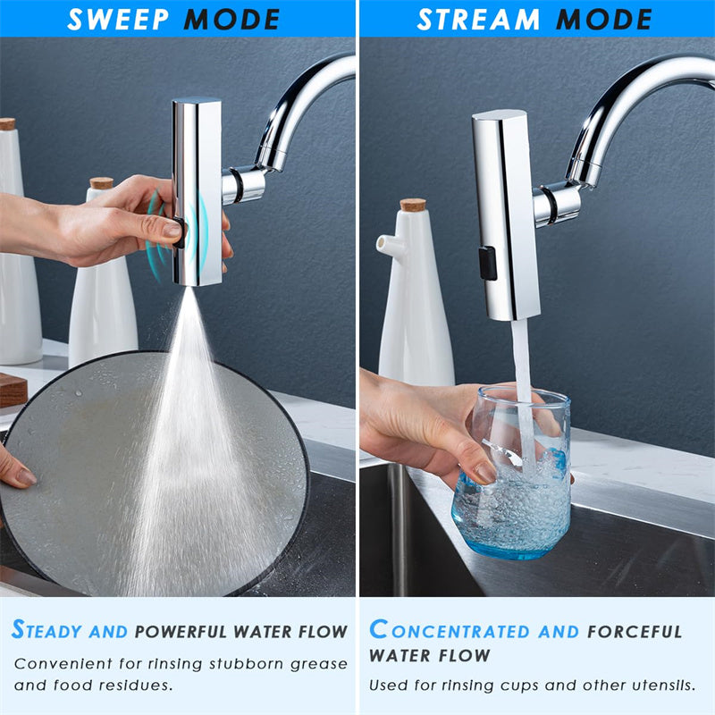 Multifunctional Kitchen Faucet with Universal Rotating Bubbler
