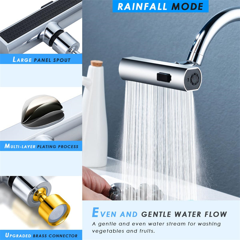 Multifunctional Kitchen Faucet with Universal Rotating Bubbler