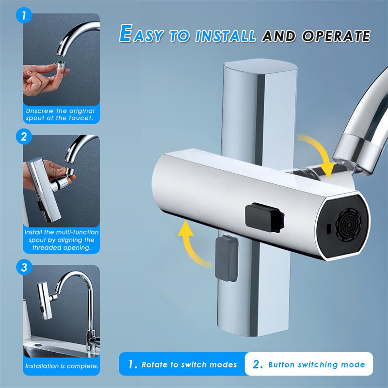 Multifunctional Kitchen Faucet with Universal Rotating Bubbler