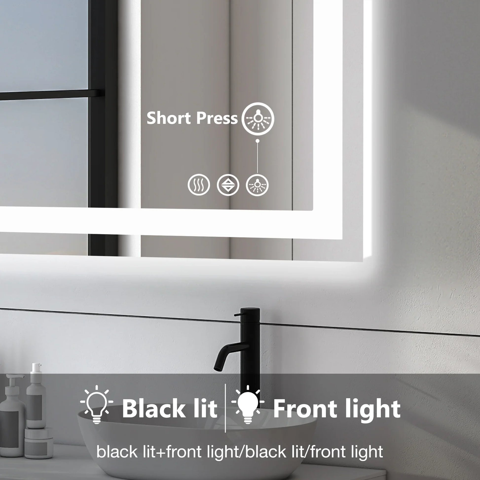 Aesthetic LED Vanity Mirror – 3 Lighting Modes, Touch Sensor, Anti-Fog - Shop Modiqa