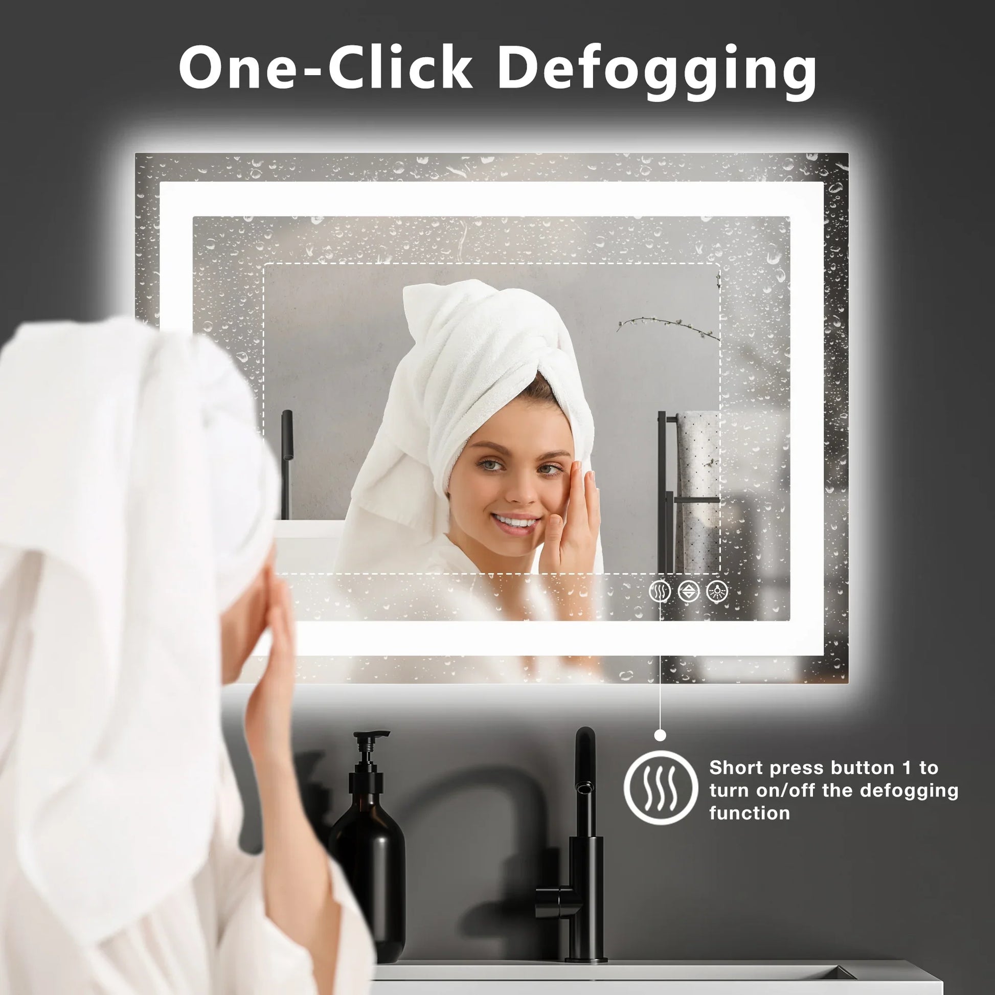 Aesthetic LED Vanity Mirror – 3 Lighting Modes, Touch Sensor, Anti-Fog - Shop Modiqa